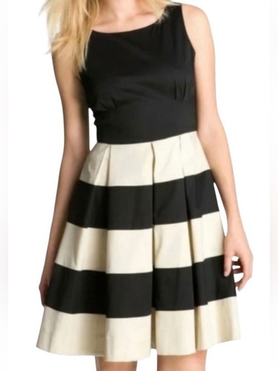 kate spade Dresses & Skirts - kate spade Black and Cream Striped Fit-and-Flare Dress